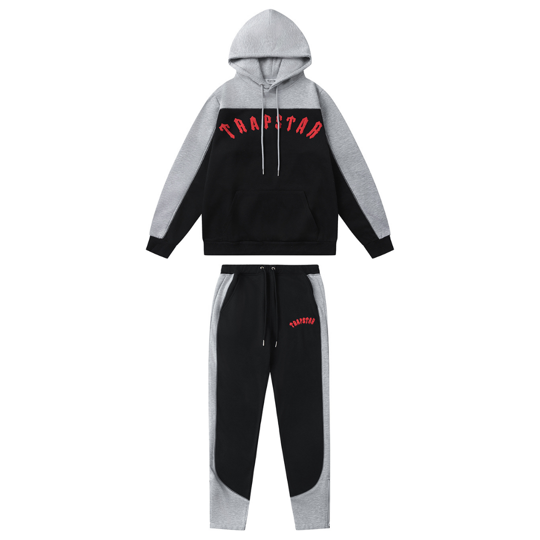 Trapstar Irongate Arch Chenille Trainingsanzug Grau-Rot – Urbaner Style