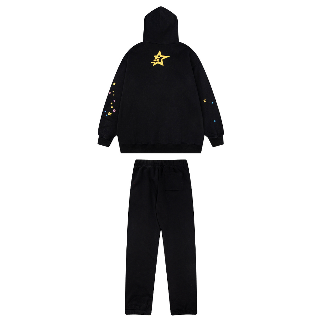 Stylischer SP5DER Spinnennetz Trainingsanzug: Komfortabler Streetwear Jogginganzug für Herren & Damen