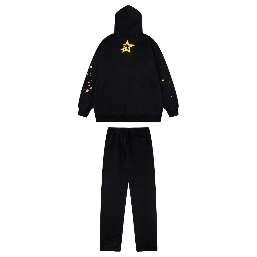 Stylischer SP5DER Spinnennetz Trainingsanzug: Komfortabler Streetwear Jogginganzug für Herren & Damen