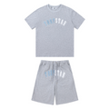 Trapstar Irongate Arch Chenille Shorts Set Grau - Luxuriöser Streetwear Freizeitanzug