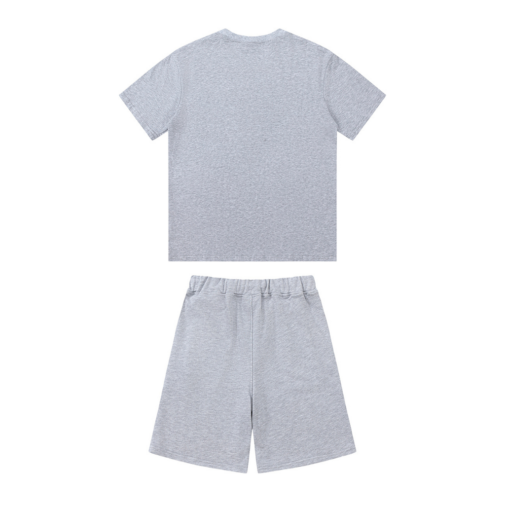 Trapstar Irongate Arch Chenille Shorts Set Grau - Luxuriöser Streetwear Freizeitanzug