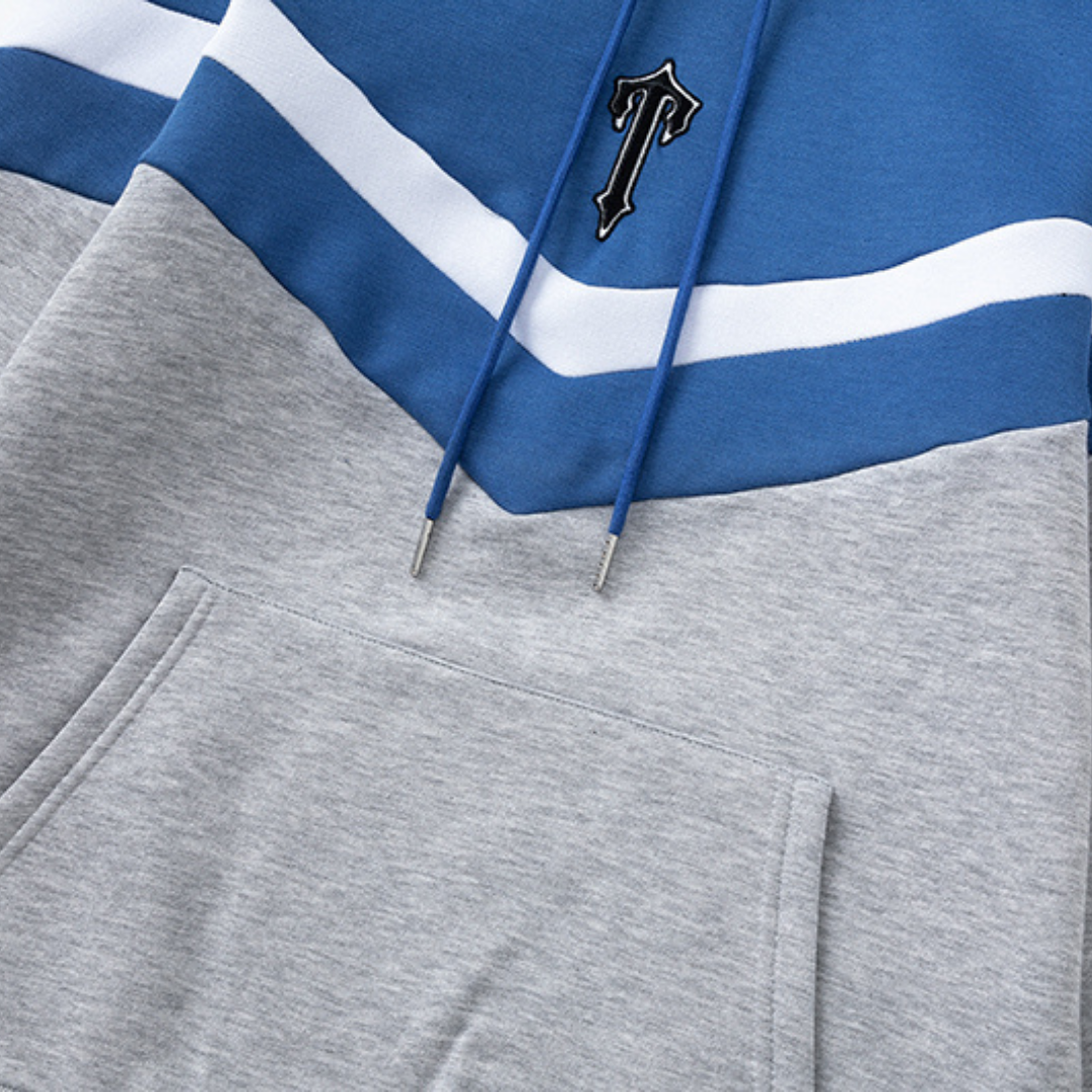 Trapstar V-Stripe Kapuzen-Trainingsanzug Blau – Bequem, Stylisch, Urbaner Look
