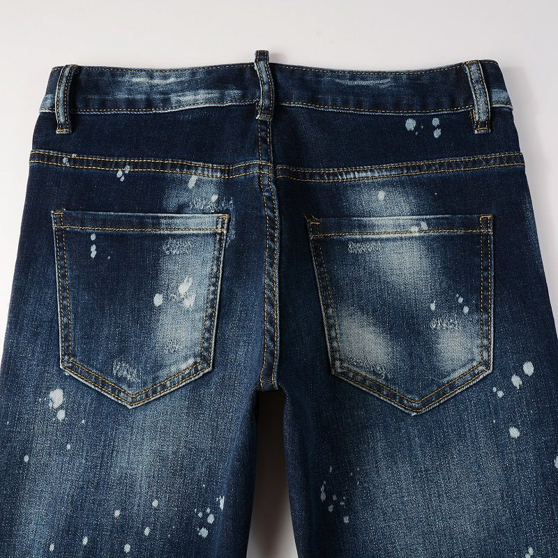 Amiri Paint Drip Blaue Herrenjeans – Luxuriöser Streetwear-Stil mit einzigartigem Design