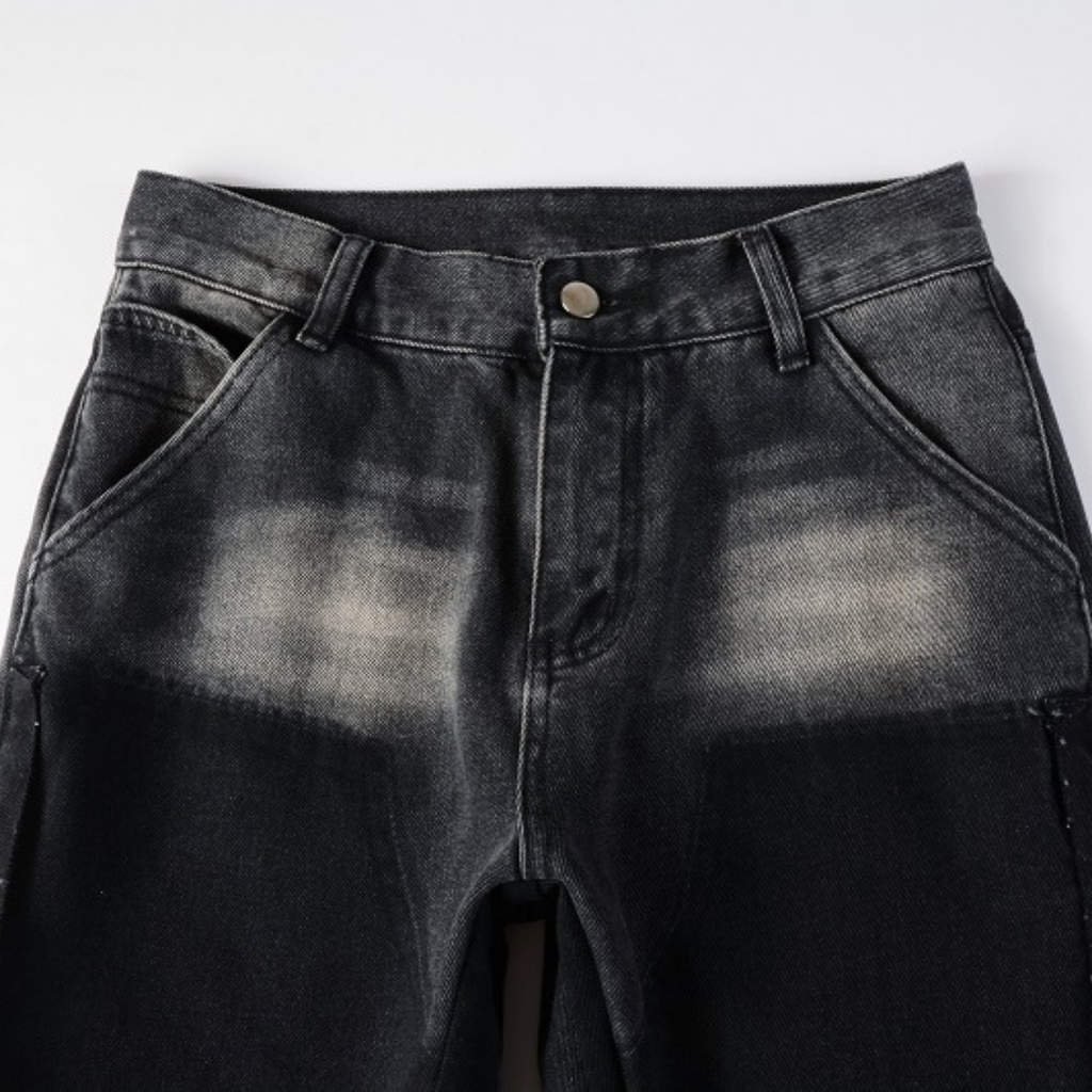 Amiri Herren Luxus Flared Jeans – Schwarze Designer Bootcut Stretch Denim