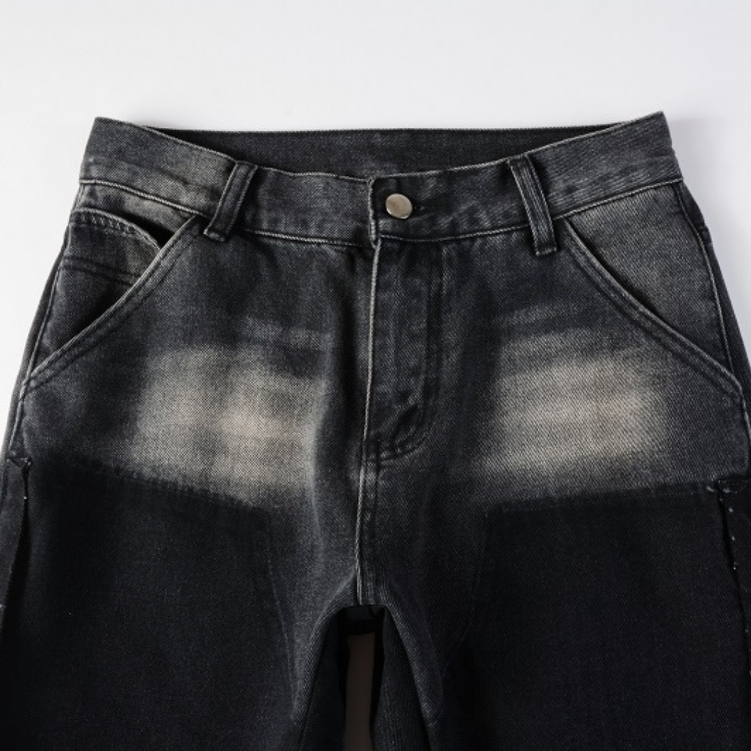 Amiri Herren Luxus Flared Jeans – Schwarze Designer Bootcut Stretch Denim