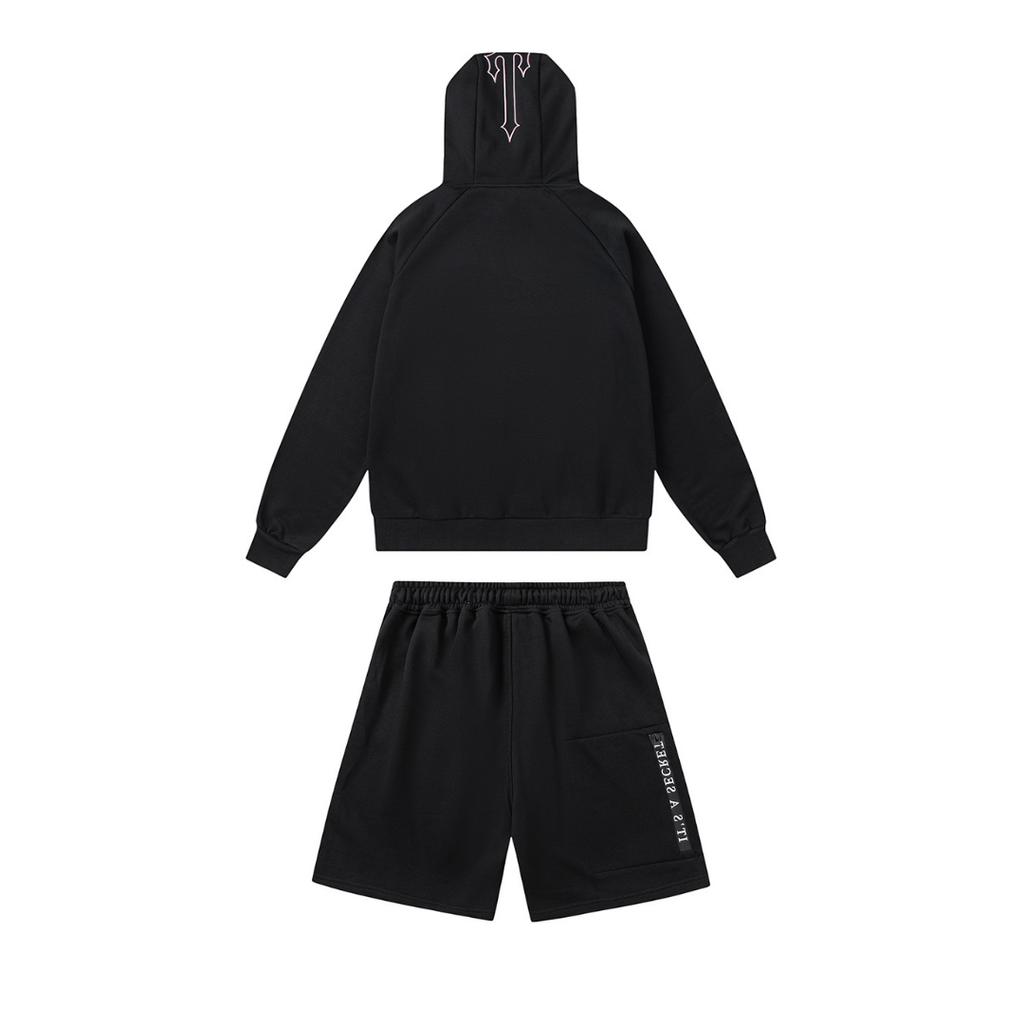 Trapstar Decoded 2.0 Kapuzen-Trainingsanzug Schwarz-Pink – Stylischer Urban Streetwear Look