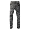 Amiri Schwarze Bandana Designer Jeans – Luxuriöser Slim Fit Stretch Denim Herren