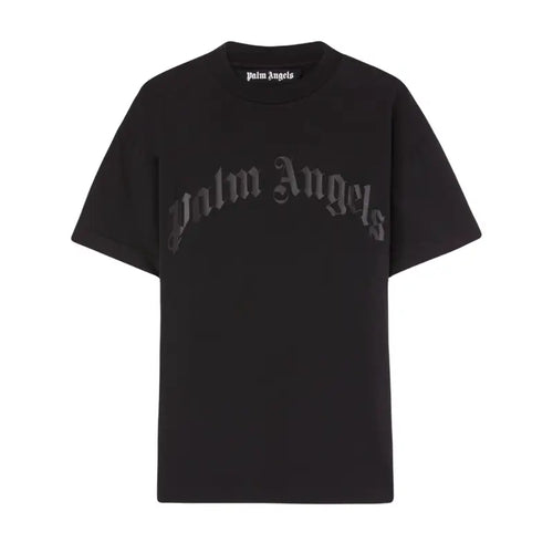 Palm Angels Klassisches Logo T-Shirt Schwarz Hochwertige Baumwolle Stilvolles Herren-Shirt