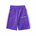 Luxuriöse Palm Angels Lila Shorts Herren Sportliche Baumwolle Bermudas Elegante Freizeitkleidung
