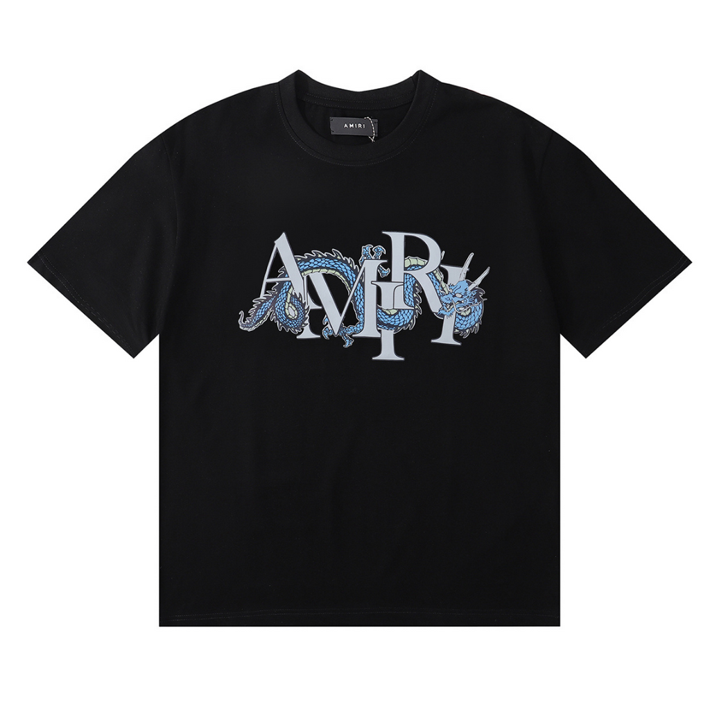 Amiri Drachen T-Shirt: Luxuriöses Designer Baumwoll-T-Shirt Streetwear Herren