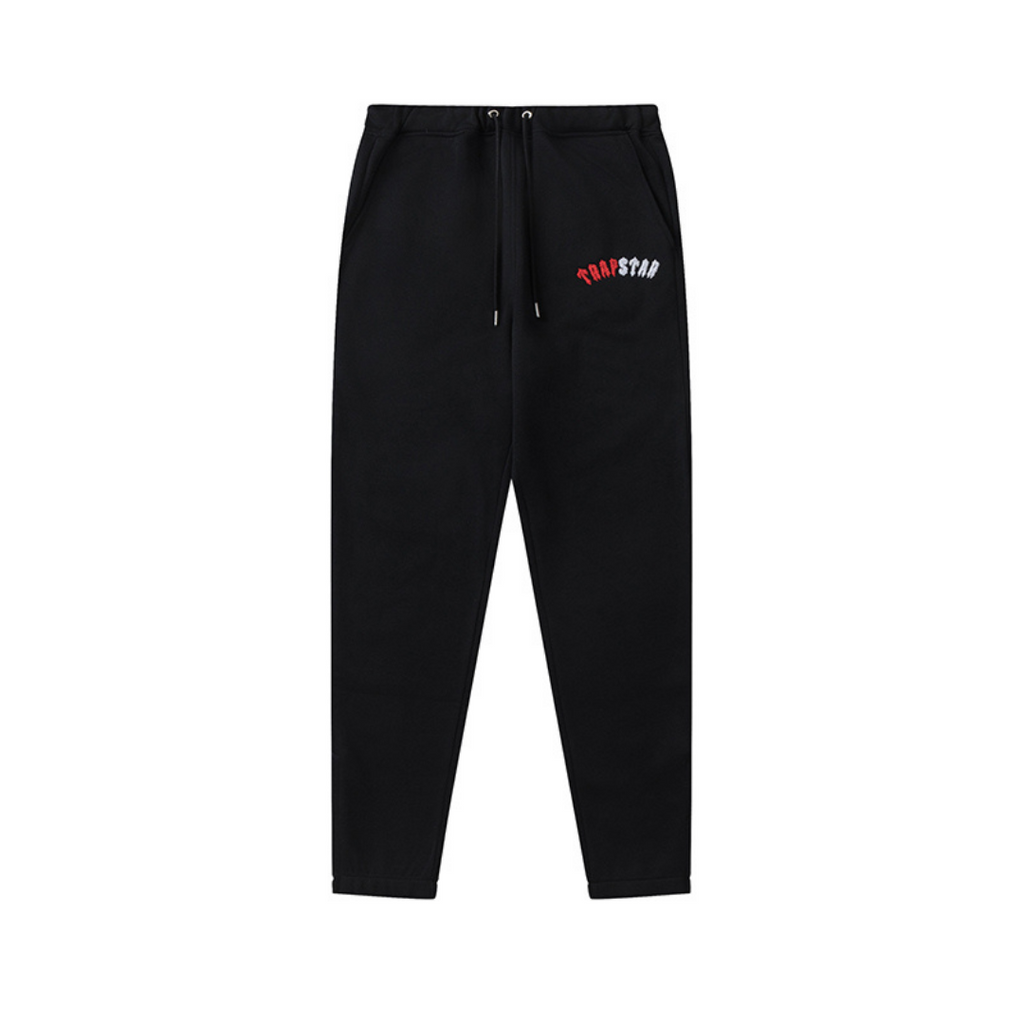Trapstar Irongate Arch Chenille Trainingsanzug Schwarz Rot Luxuriöser Streetwear
