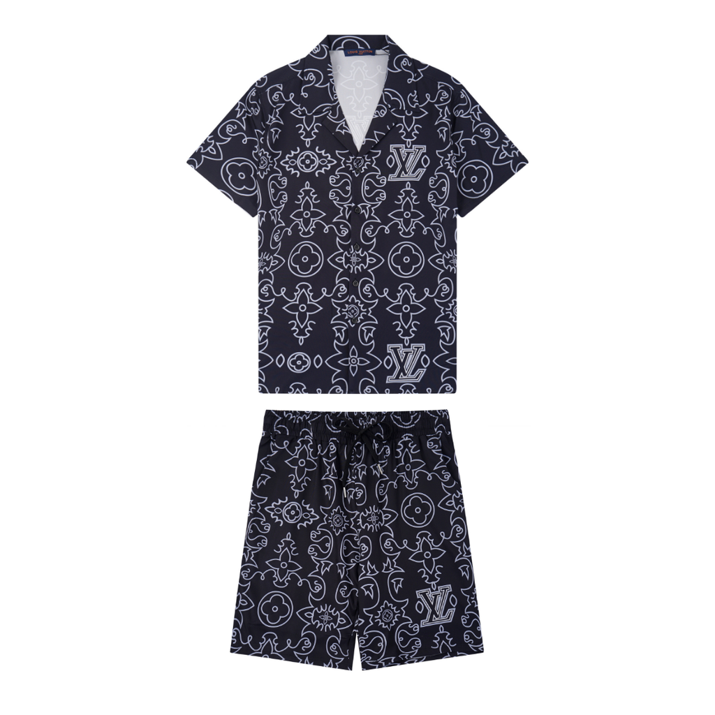Louis Vuitton Kurz-Set: Luxuriöses Designer-Outfit, Monogramm-Muster, Sommer-Komfort