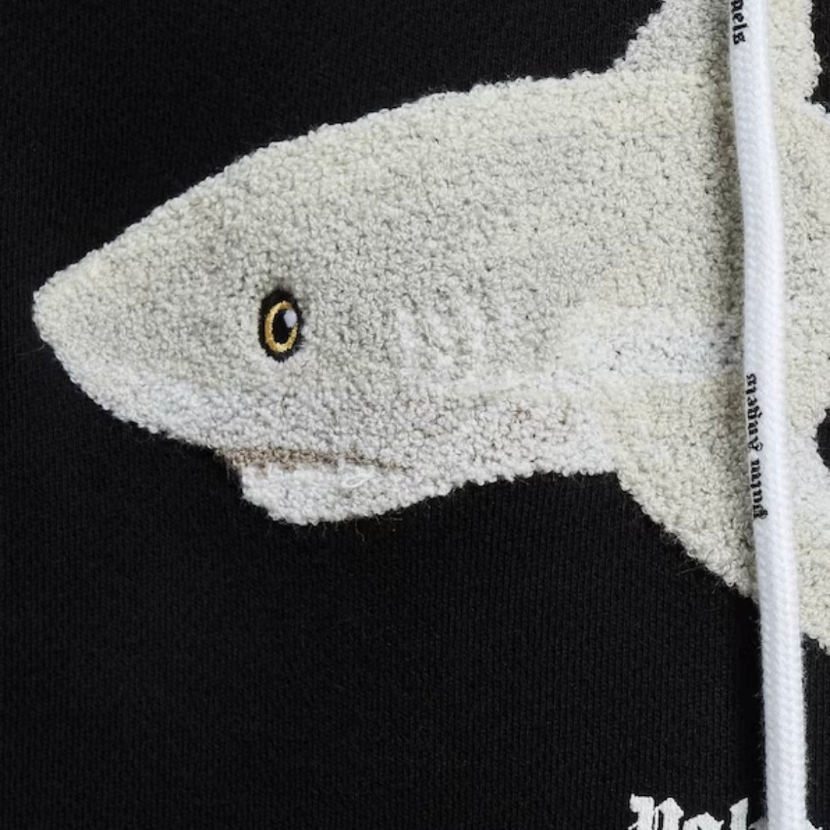 Palm Angels Hai Hoodie: Luxuriöser Unisex Streetwear Pullover aus Baumwolle, Schwarz/Weiß