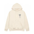 Exklusiver AMI Paris Herz-Logo Kapuzenpullover Hochwertiger Baumwoll-Hoodie Unisex-Design