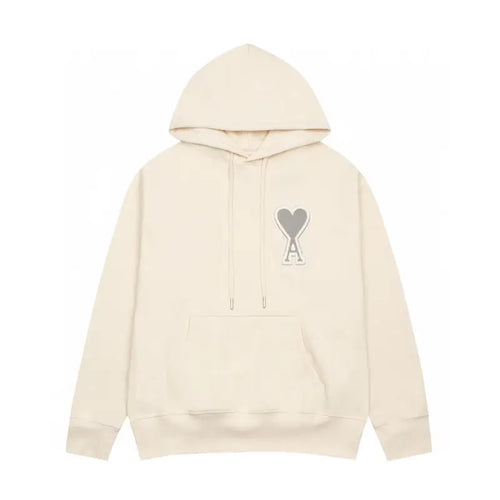 Exklusiver AMI Paris Herz-Logo Kapuzenpullover Hochwertiger Baumwoll-Hoodie Unisex-Design