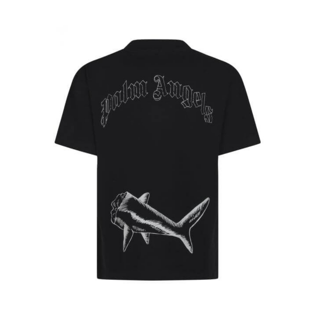Palm Angels Shark T-Shirt: Luxuriöses Designer-Shirt mit Haifisch-Print, Urbaner Stil