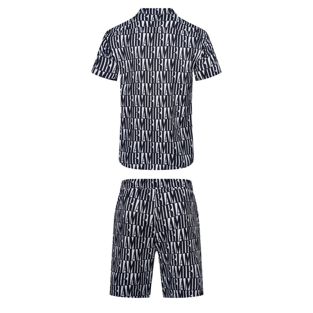 Luxuriöses Amiri Jacquard Kurzset Herren Freizeitanzug Stylisch Bequem Sommer Outfit