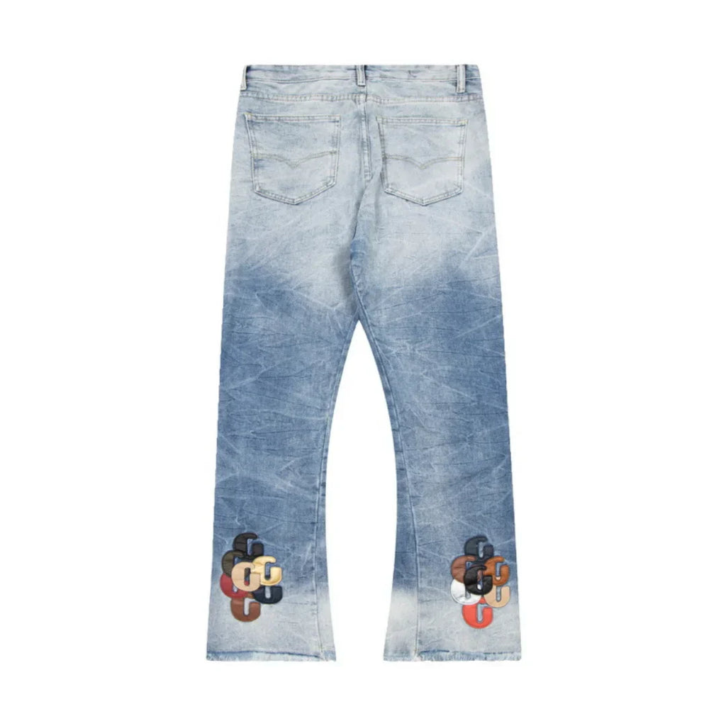 Gallery Dept. Handbemalte Deconstructed Jeans: Einzigartige Streetwear Denim Kunst für Herren