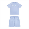 Stylisches Trapstar Decoded Blaues Chenille Shorts Set für Herren