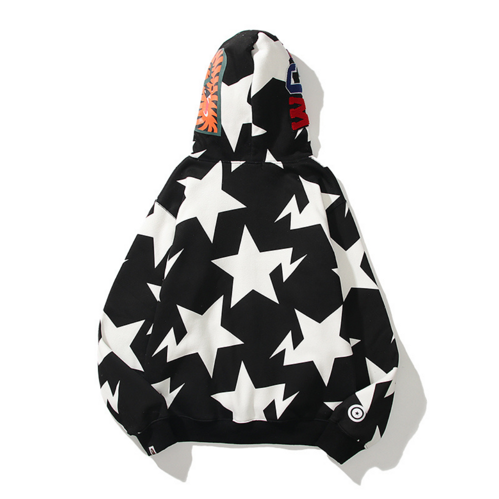 Exklusiver BAPE Streetwear Hoodie – Bequemer Affenkopf-Print Kapuzenpullover für Herren
