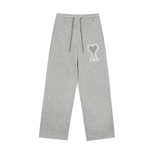 AMI Paris Bequeme Sportliche Trackpants Jogginghose für Herren – Grau Schwarz Unisex Style