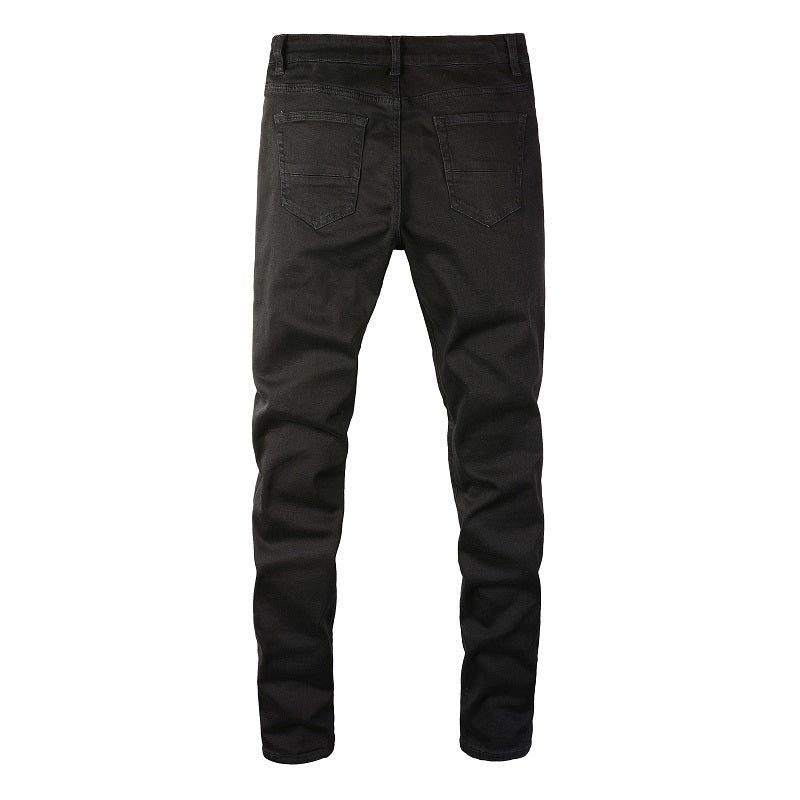Amiri Herren Full Black Diamond Jeans Luxus Stretch Designer Denim Hose
