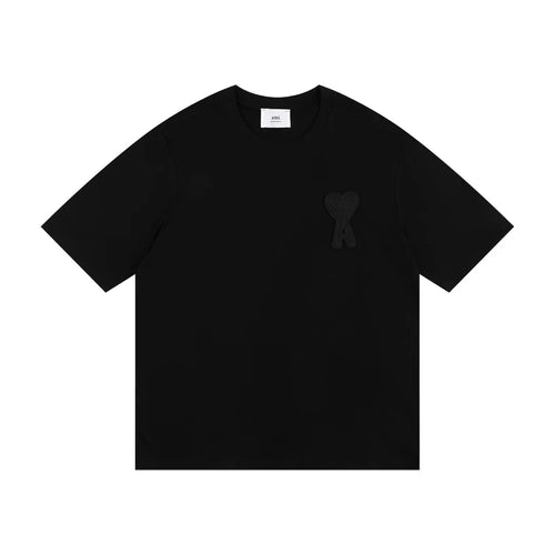 AMI Paris Unisex T-Shirt – Hochwertige Baumwolle, Herz-Logo, Französischer Stil