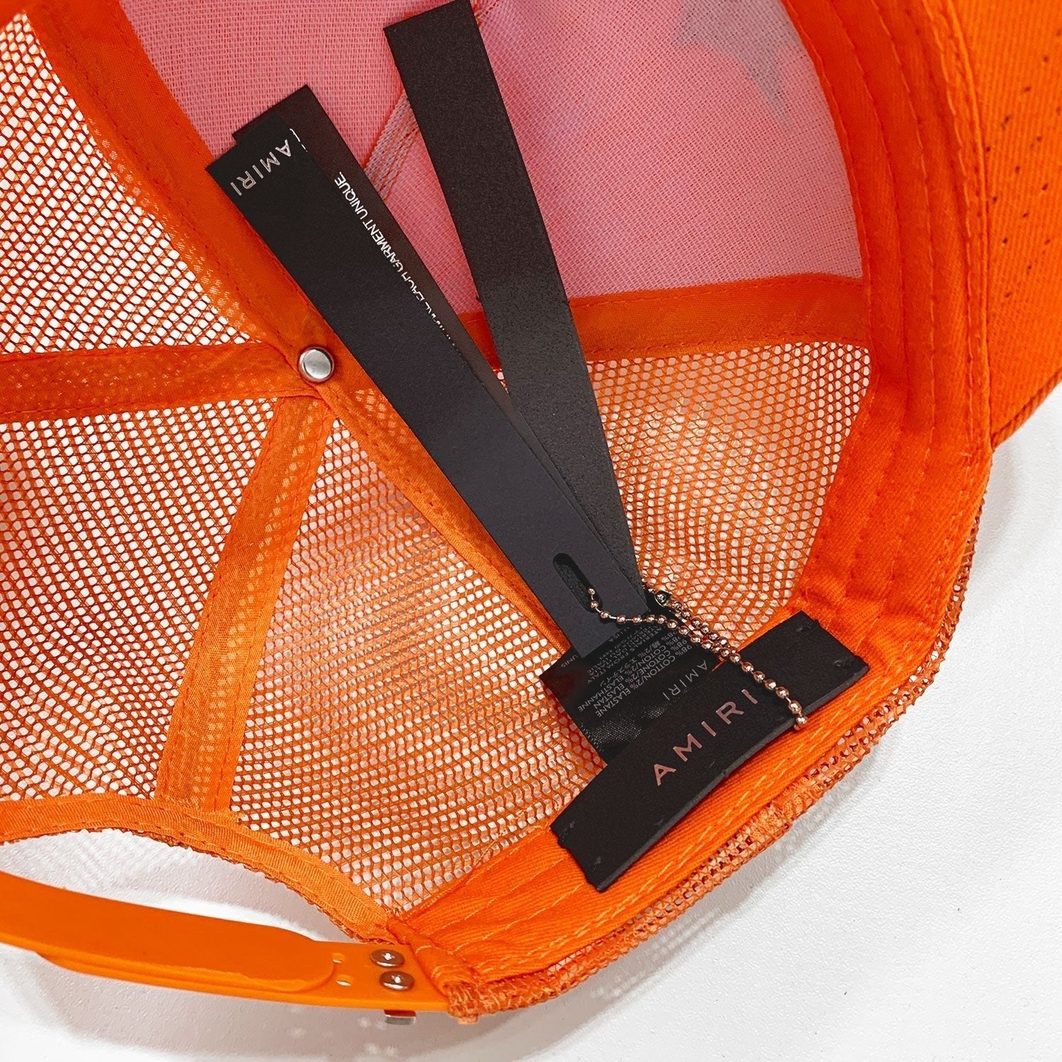 Exklusive Amiri Baseballkappe Orange/Schwarz – Stilvolles Streetwear Accessoire für Herren