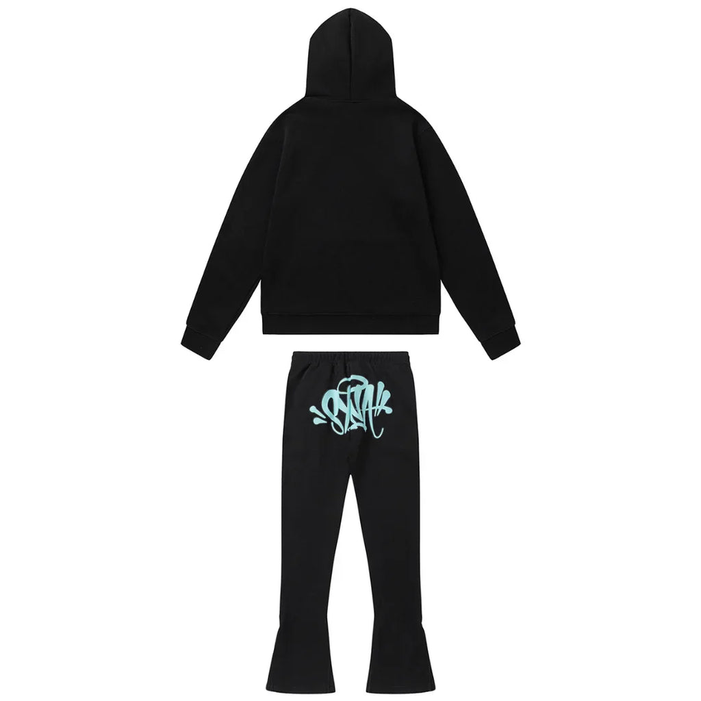 Syna World Stylischer Schwarz-Blauer Trainingsanzug: Bequem, Modern & Urban