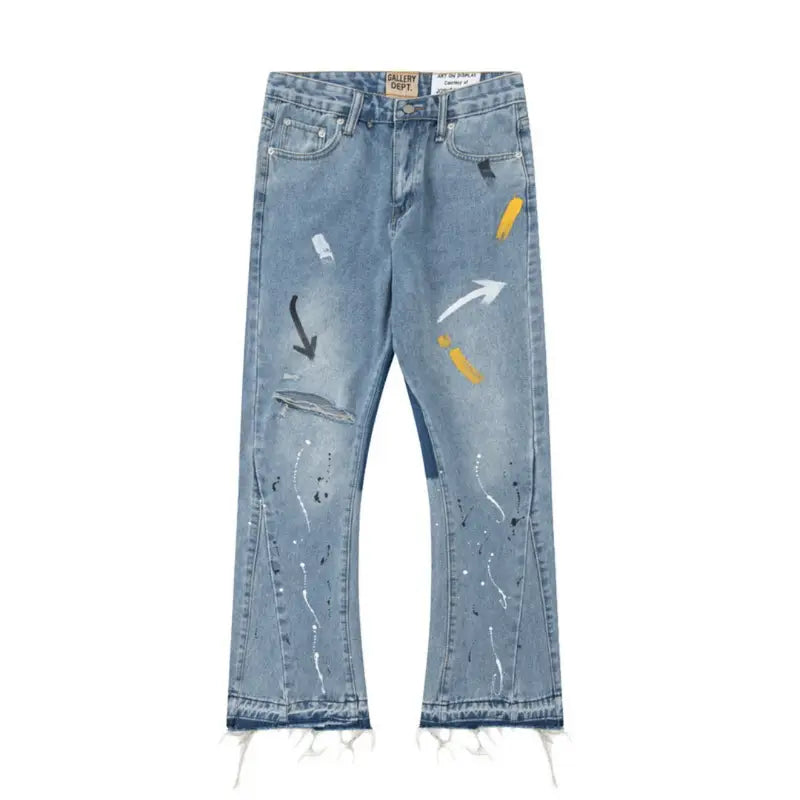 Gallery Dept. Designer Bemalte Jeans - Einzigartige Streetwear mit Farbklecksen