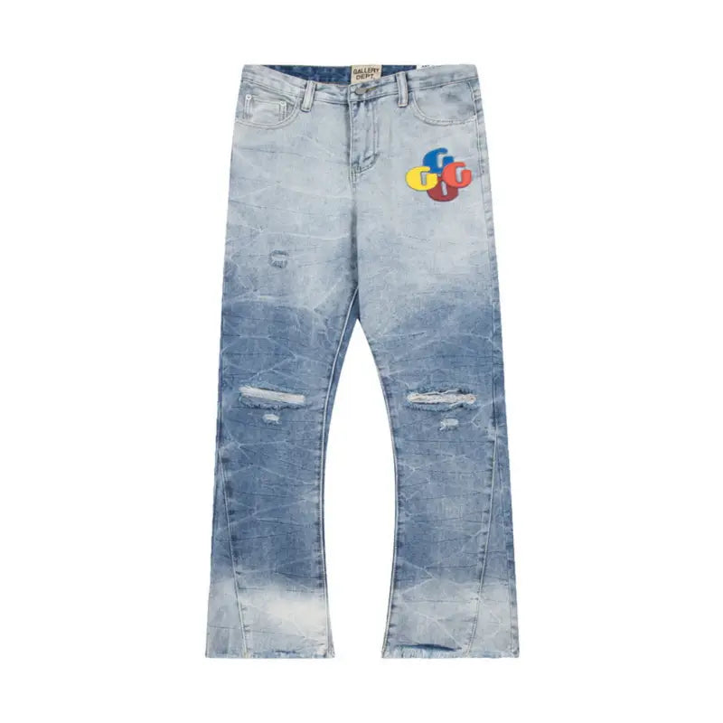 Gallery Dept. Handbemalte Deconstructed Jeans: Einzigartige Streetwear Denim Kunst für Herren