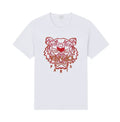 Kenzo Weißes Baumwoll-T-Shirt: Ikonisches Tiger-Logo, Premium-Qualität für Herren-Stil