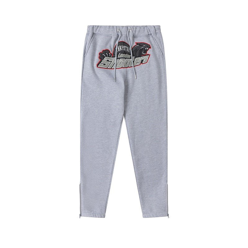Exklusiver Trapstar London Shooters Grau Roter Trainingsanzug – Komfortabler Streetwear-Look