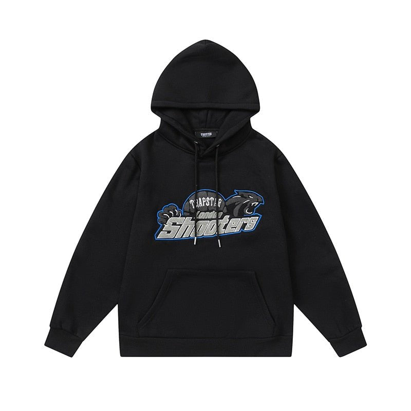 Trapstar London Shooters Schwarz-Blauer Trainingsanzug: Stylisch, Bequem, Urban Fashion Must-Have