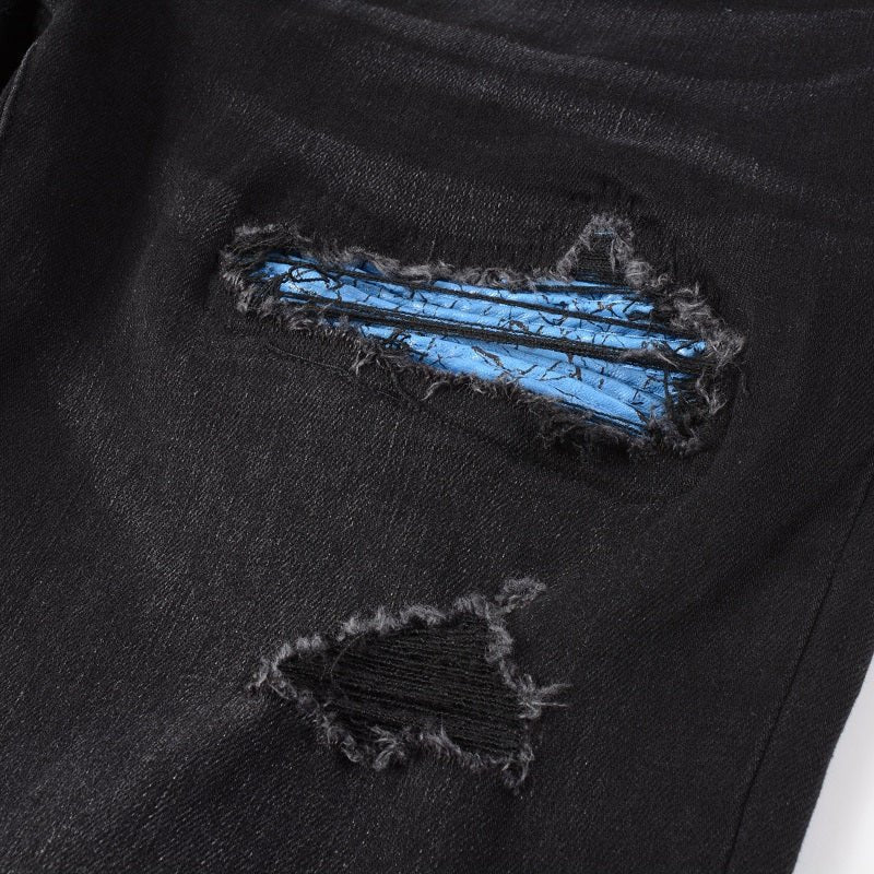 Amiri Herren Luxus Jeans: Blauer Farbverlauf, Schwarz, Slim Fit