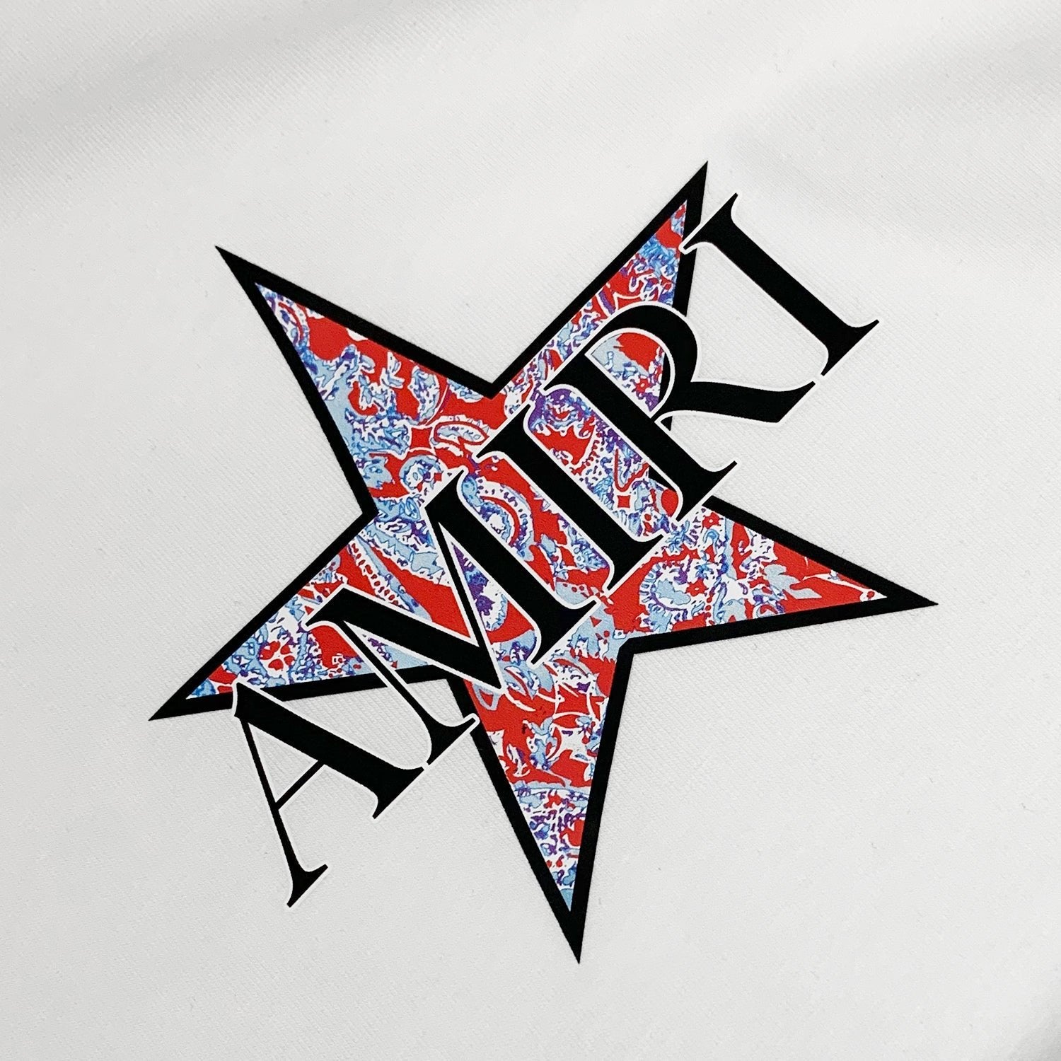 Amiri Paisley Stern T-Shirt Luxuriöses Designer Oberteil Baumwolle Streetwear Herren Mode