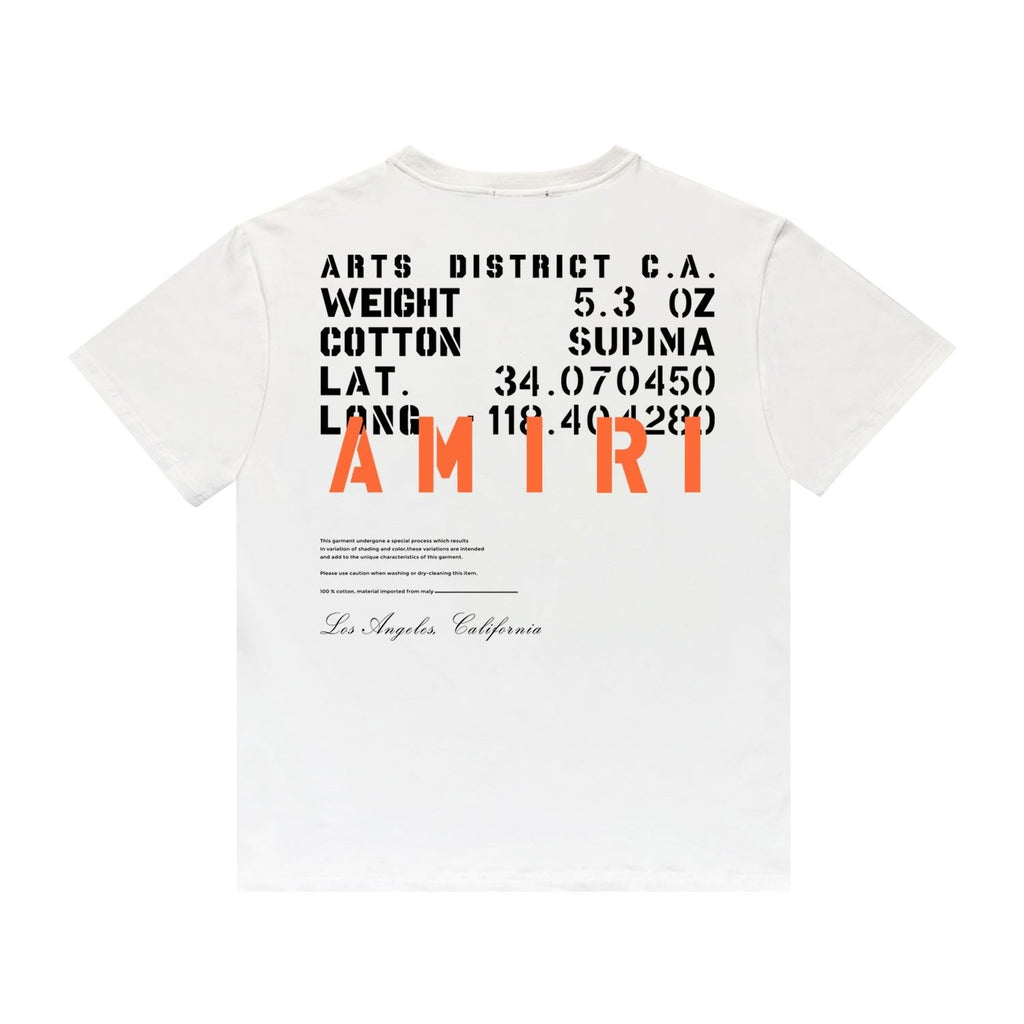 Amiri Militär-Specs Schablonen-T-Shirt – Exklusives Designer Herren Basic Streetwear