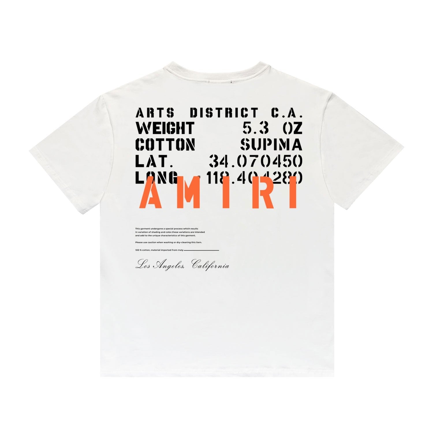 Amiri Militär-Specs Schablonen-T-Shirt – Exklusives Designer Herren Basic Streetwear