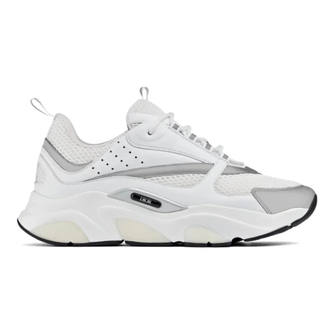 Dior B22 White Silver Luxus Retro Sneaker Herren atmungsaktives Mesh Design