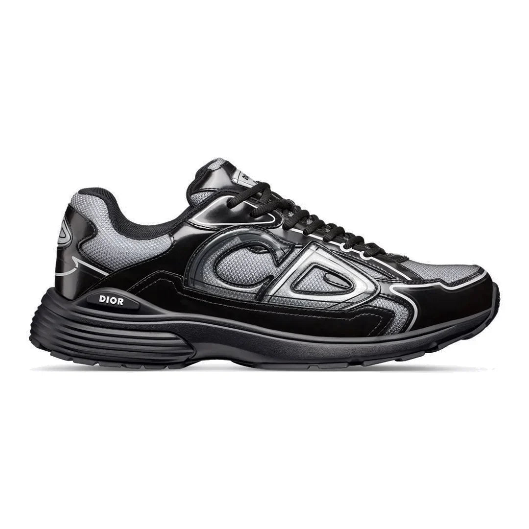 Dior B30 Countdown Sneaker: Luxuriöse Grau-Schwarze Mesh-Turnschuhe für Herren