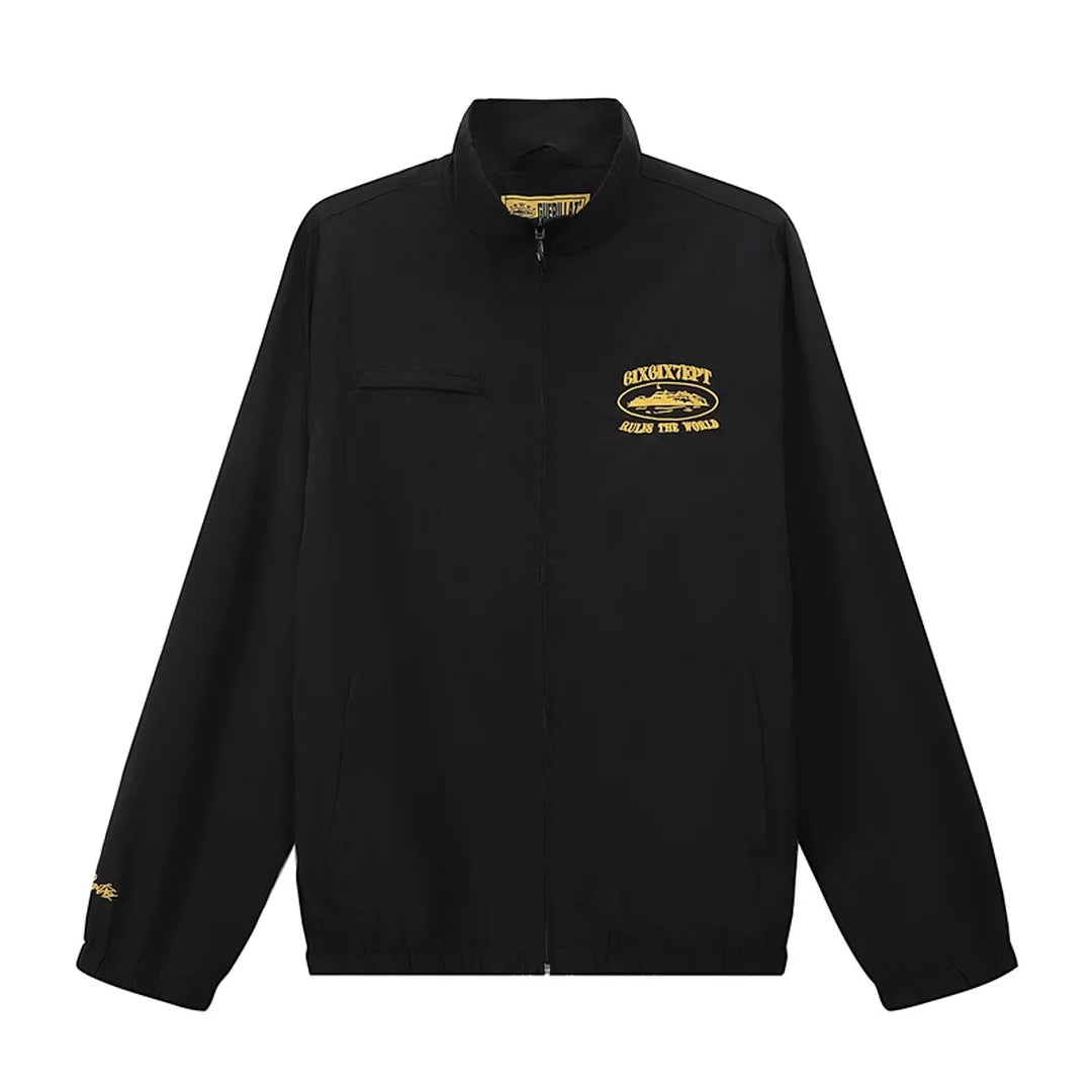 Corteiz Schwarzer Gelber Trainingsanzug Set – Stilvoller Streetwear Freizeitanzug für Herren